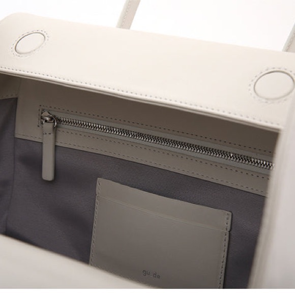 Gu_De Capri Leather Shoulder Tote in Powder with Top Handle MSRP: $475 - Picture 6 of 11